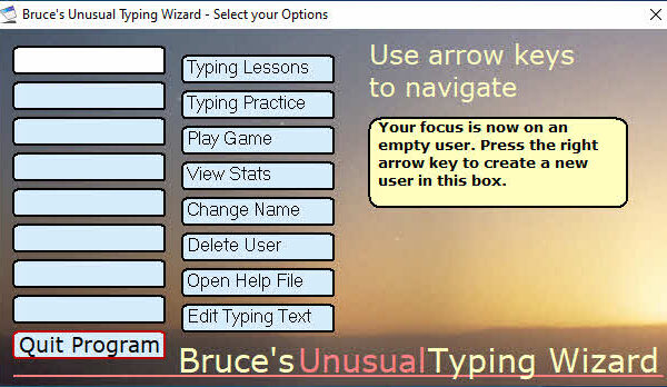 Bruces Unusual Typing Wizard