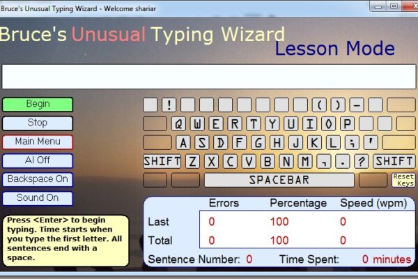 Type tutor Typing interface